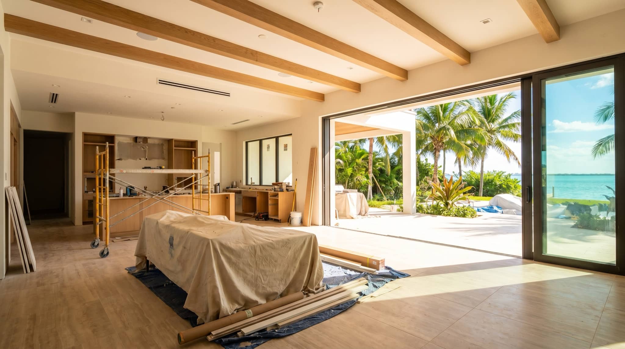 Interior renovation in progress in a Florida home, South Florida.