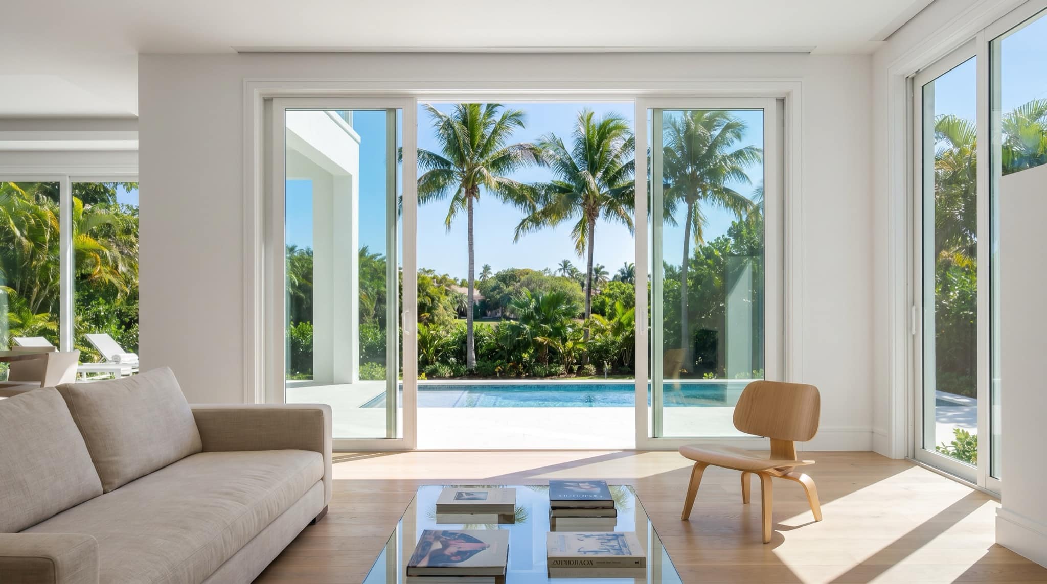 Freshly painted bright modern South Florida interior with smooth walls and clean trim, South Florida.
