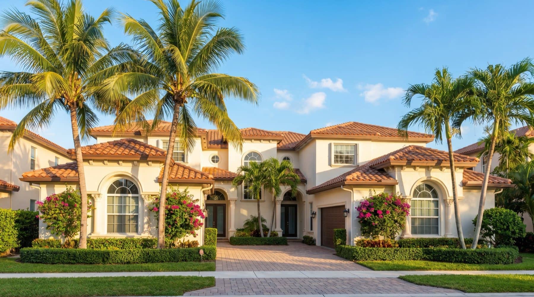 Duplex multifamily property exterior in a Miami neighborhood, South Florida.